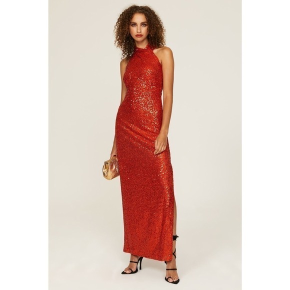 Rachel Rachel Roy Harland Gown Sequin Red S - Picture 1 of 11